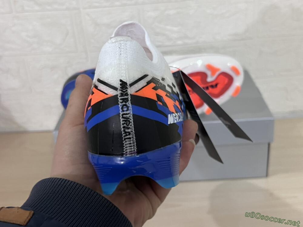 Unisex Nike Air Zoom Mercurial Vapor 16 Elite FG Football Boots - White/Black/Blue/Orange