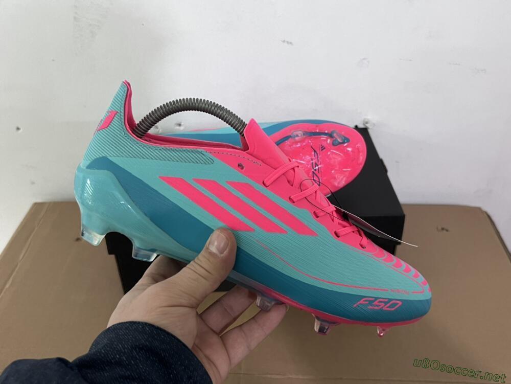 Unisex Adidas F50+ Elite FG Football Boots - Jade/Pink/White