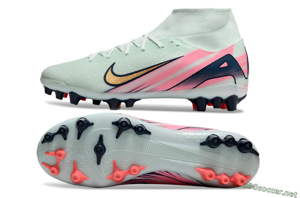 Unisex Nike Air Zoom Mercurial Superfly 10 Elite AG Football Boots - Jade/Gold/Pink 1