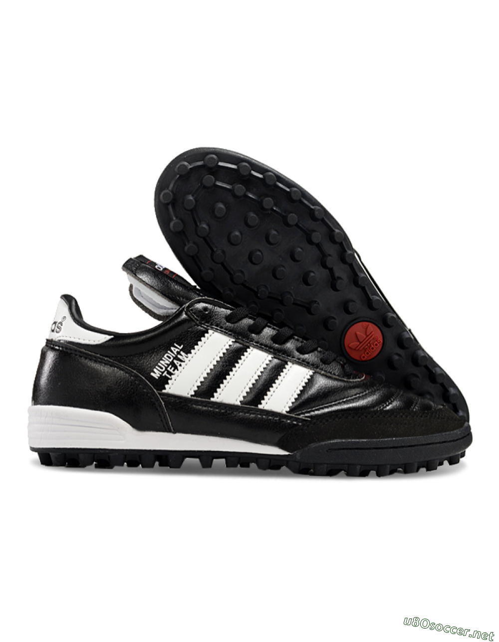Men's Adidas Mundial Team Astro TF Football Shoes - Black/White 2