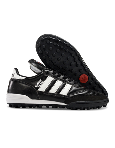 Men's Adidas Mundial Team Astro TF Football Shoes - Black/White