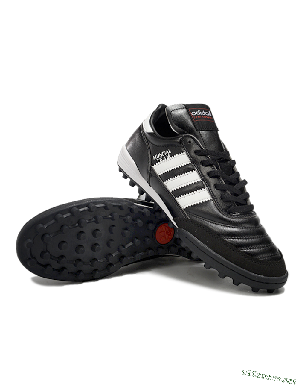 Men's Adidas Mundial Team Astro TF Football Shoes - Black/White 3