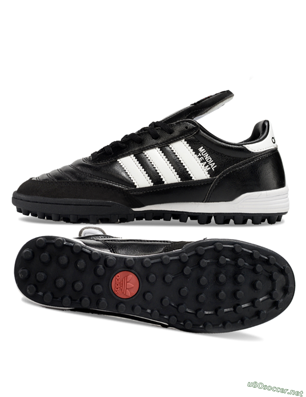 Men's Adidas Mundial Team Astro TF Football Shoes - Black/White 1