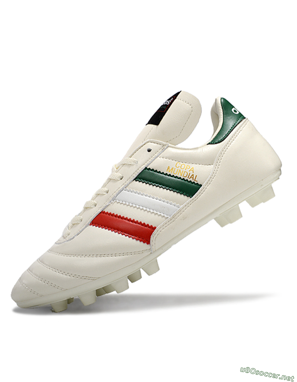 Men's Adidas Mundial Team Astro TF Football Shoes - Beige/Red/Green 5
