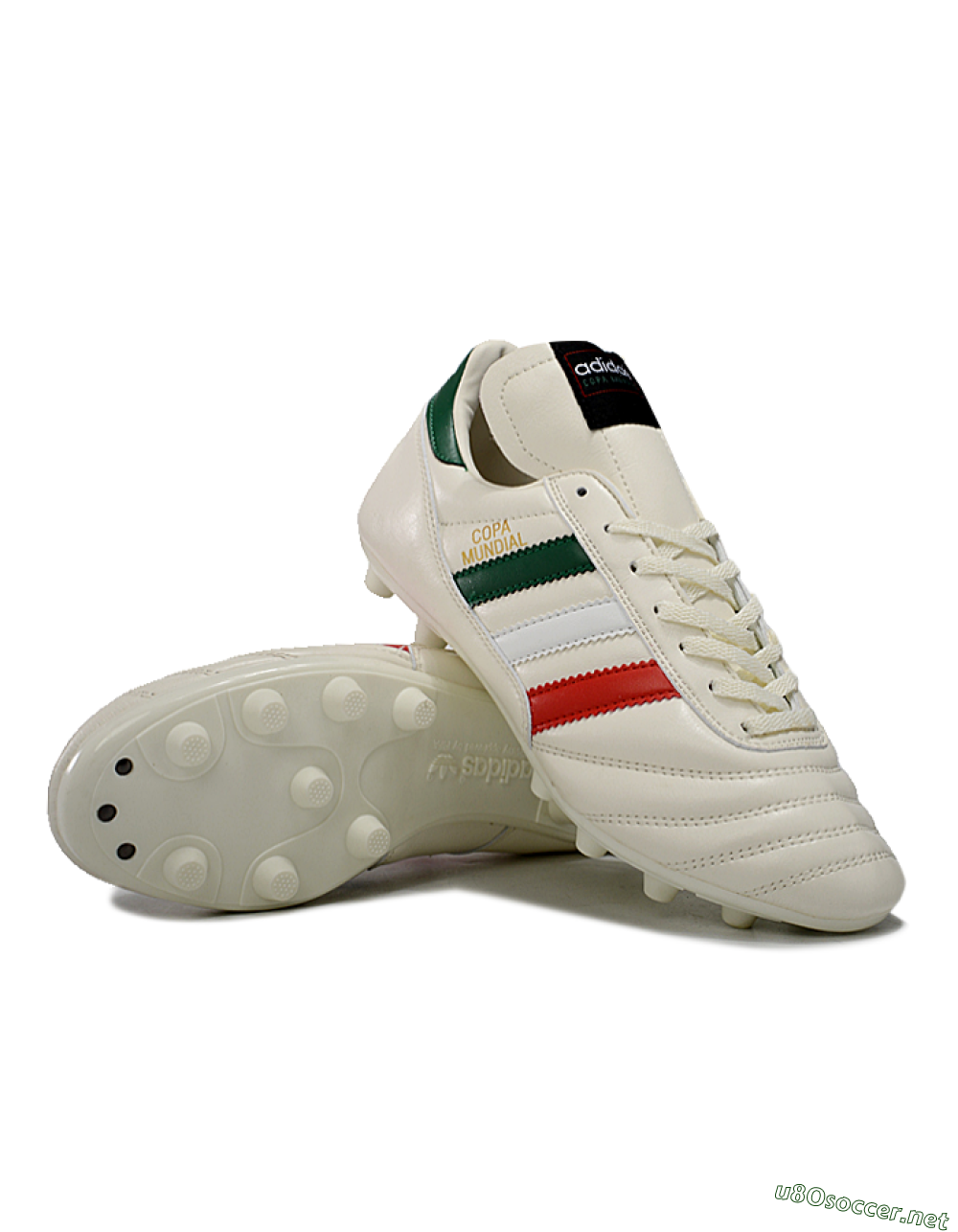 Men's Adidas Mundial Team Astro TF Football Shoes - Beige/Red/Green 3