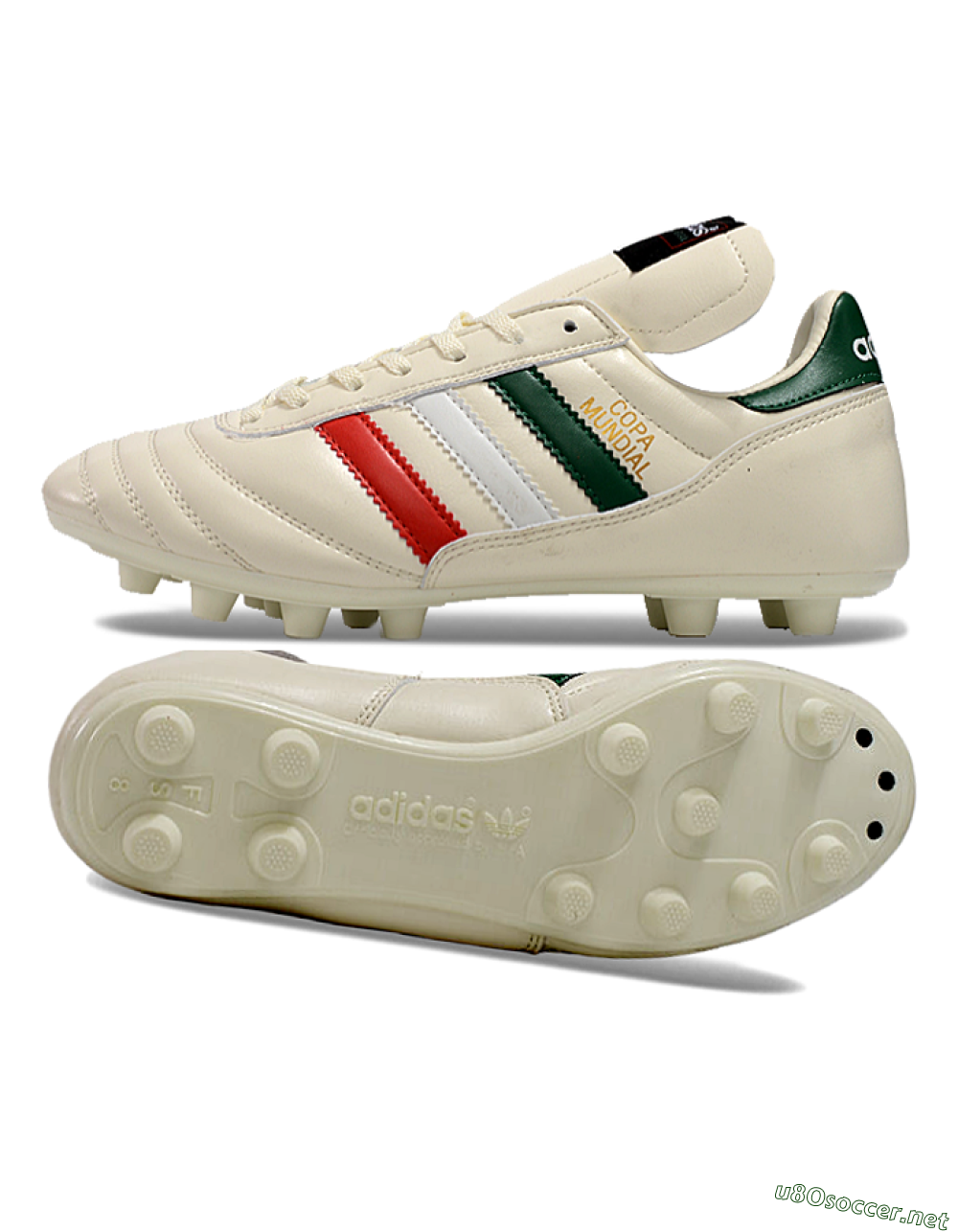 Men's Adidas Mundial Team Astro TF Football Shoes - Beige/Red/Green 1