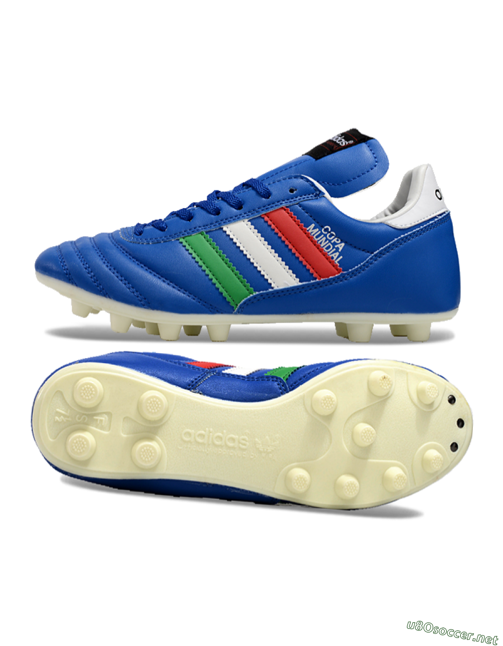 Men's Adidas Mundial Team Astro TF Football Shoes - Blue/Green/Red 1