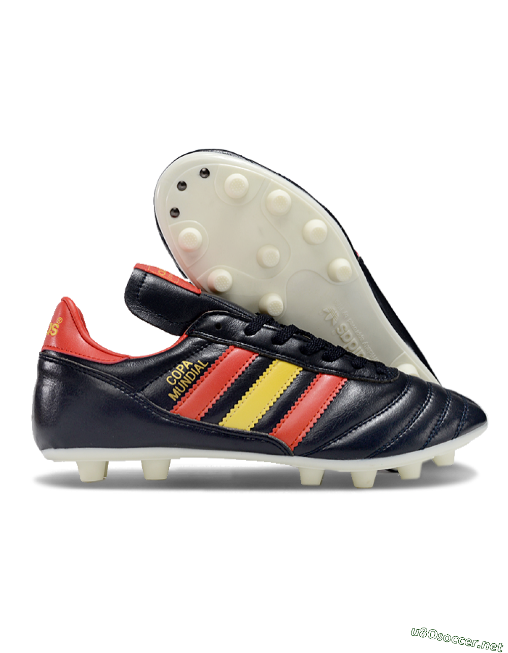 Men's Adidas Mundial Team Astro TF Football Shoes - Black/Red/Yellow 2