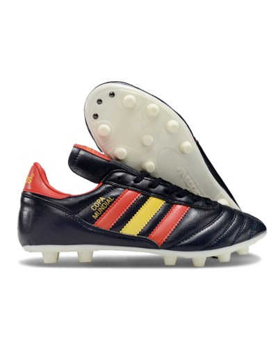 Men's Adidas Mundial Team Astro TF Football Shoes - Black/Red/Yellow