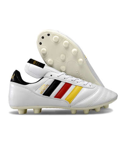 Men's Adidas Mundial Team Astro TF Football Shoes - White/Black/Red/Yellow