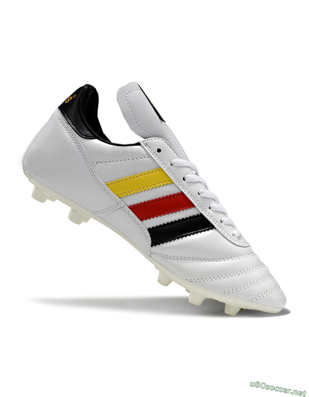 Men's Adidas Mundial Team Astro TF Football Shoes - White/Black/Red/Yellow 4
