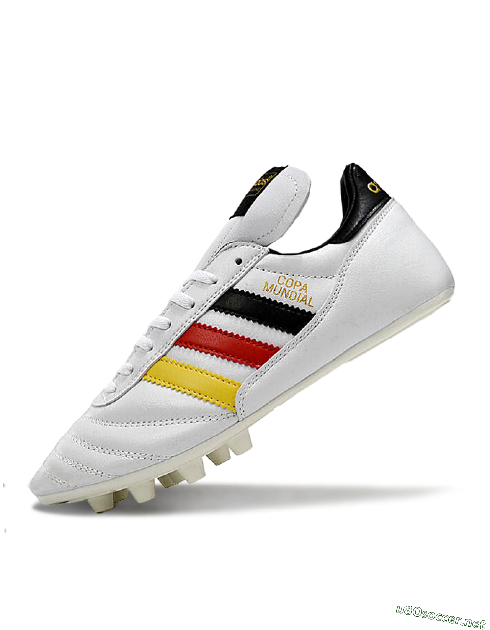 Men's Adidas Mundial Team Astro TF Football Shoes - White/Black/Red/Yellow 5