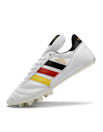 Men's Adidas Mundial Team Astro TF Football Shoes - White/Black/Red/Yellow