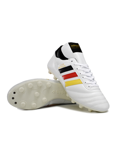 Men's Adidas Mundial Team Astro TF Football Shoes - White/Black/Red/Yellow