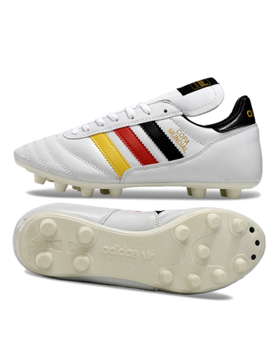 Men's Adidas Mundial Team Astro TF Football Shoes - White/Black/Red/Yellow