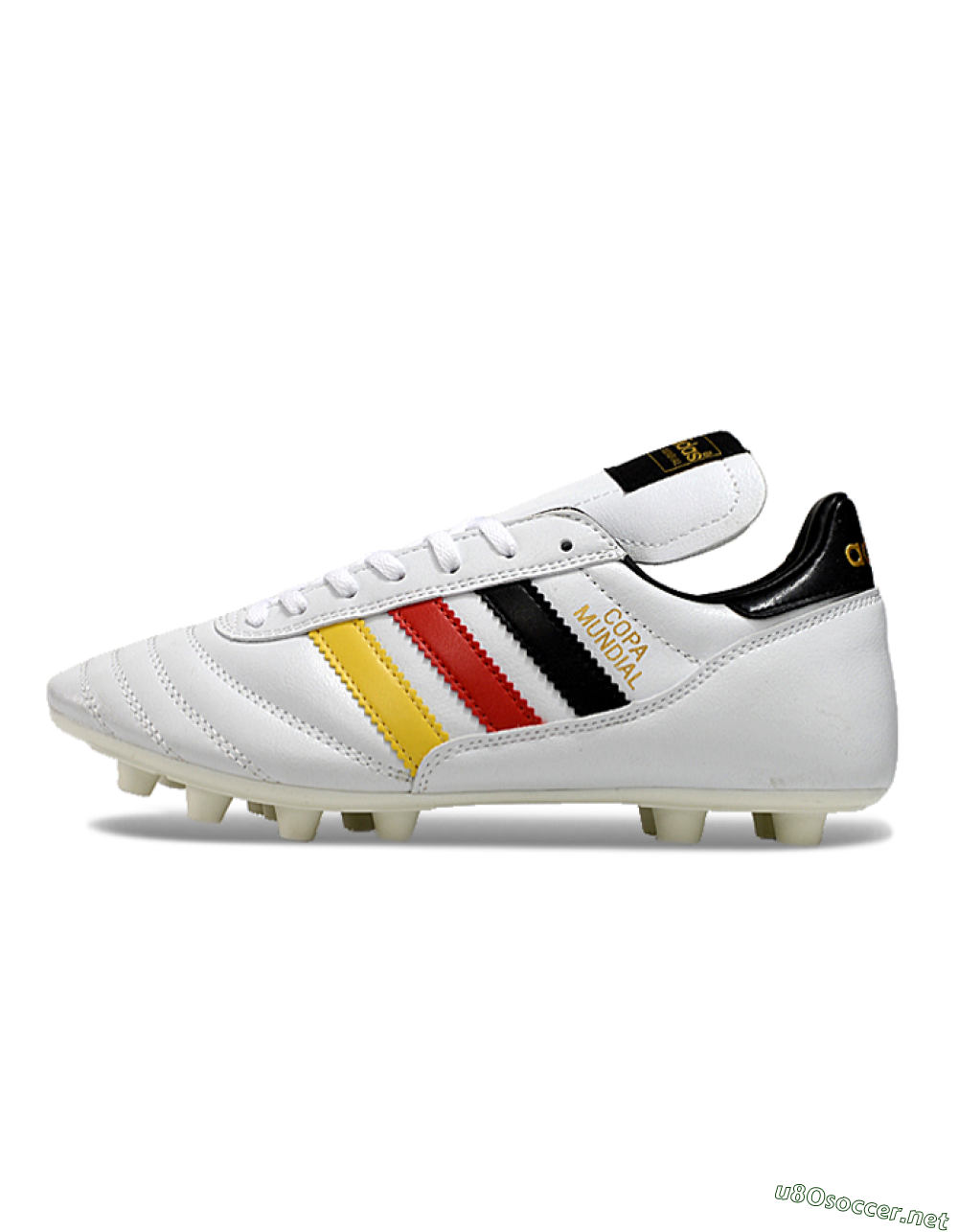 Men's Adidas Mundial Team Astro TF Football Shoes - White/Black/Red/Yellow 0