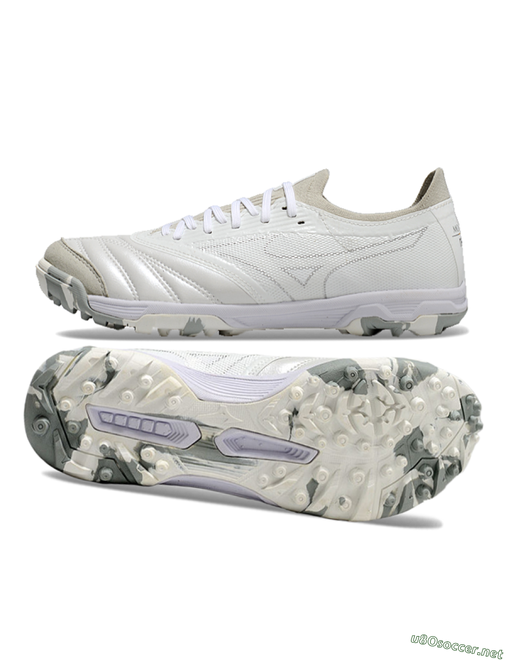 Men's Mizuno Morelia Neo Sala TF Football Shoes - Grey/White/Camo 1