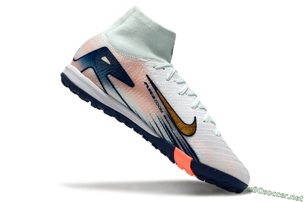 Unisex Nike Air Zoom Mercurial Superfly 10 Elite TF Football Shoes - Jade/Gold/Pink 5