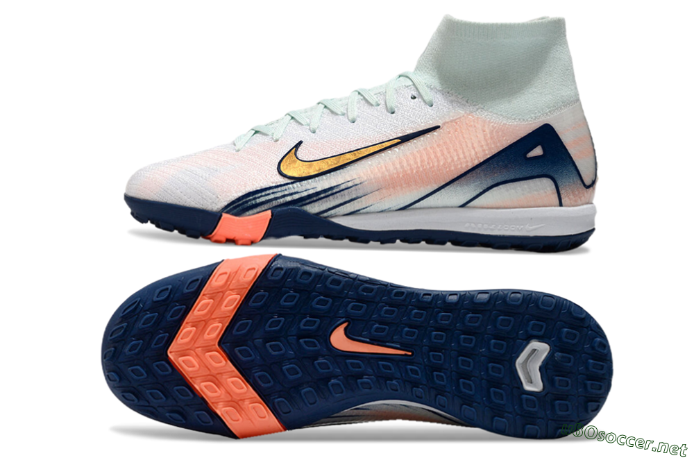 Unisex Nike Air Zoom Mercurial Superfly 10 Elite TF Football Shoes - Jade/Gold/Pink 1