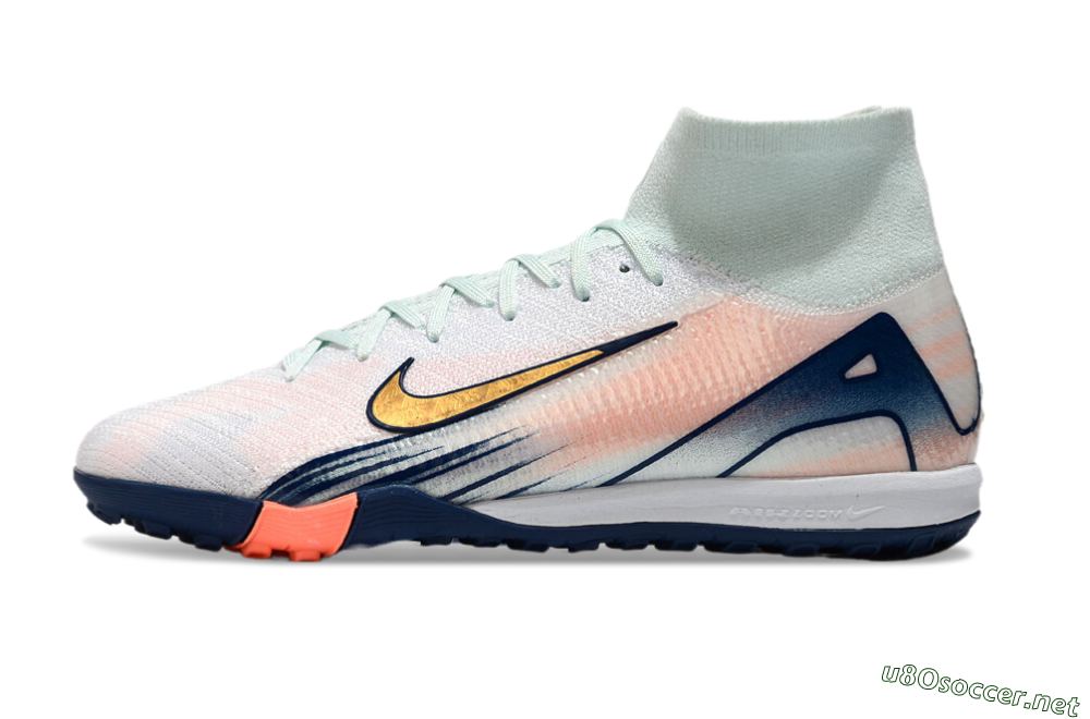 Unisex Nike Air Zoom Mercurial Superfly 10 Elite TF Football Shoes - Jade/Gold/Pink 0