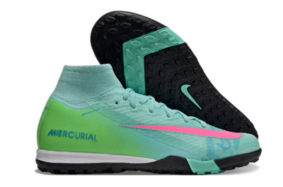 Unisex Nike Air Zoom Mercurial Superfly 10 Elite TF Football Shoes - Jade/Pink/Black