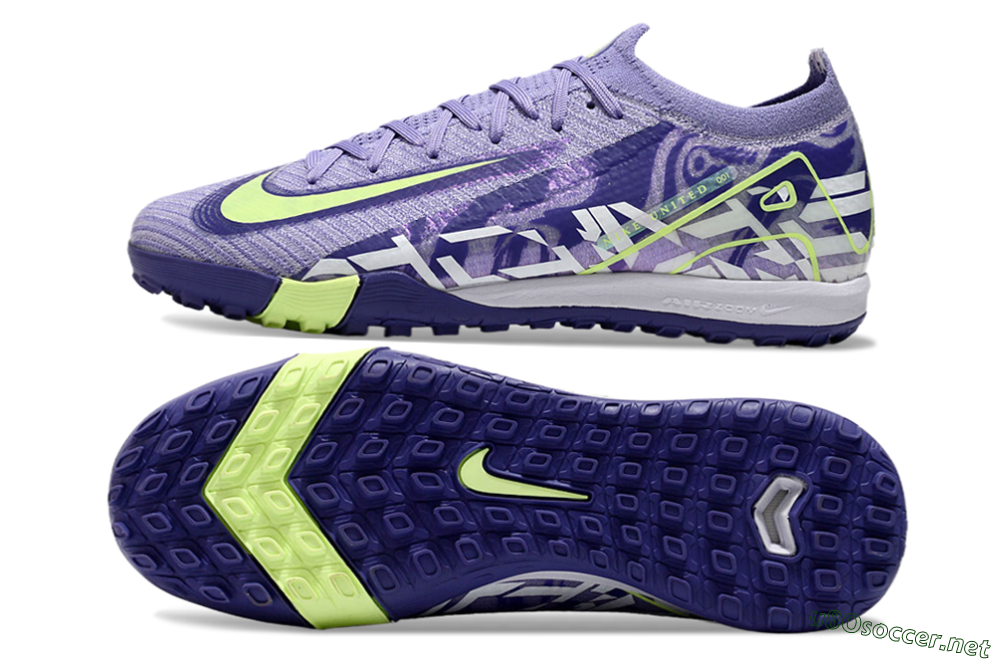 Unisex Nike Air Zoom Mercurial Vapor 16 Elite TF Football Shoes - Purple/Yellow/White 1
