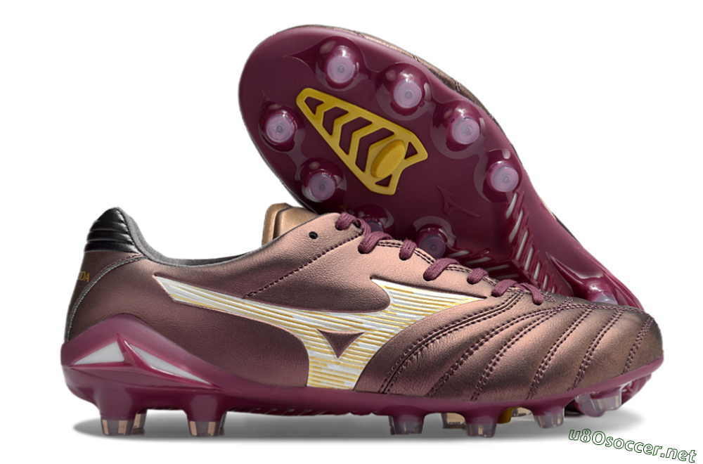 Men's Mizuno Morelia Neo 4 FG Football Boots - Red/White/Gold 2