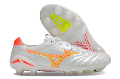 Men's Mizuno Morelia Neo 4 FG Football Boots - White/Red/Yellow