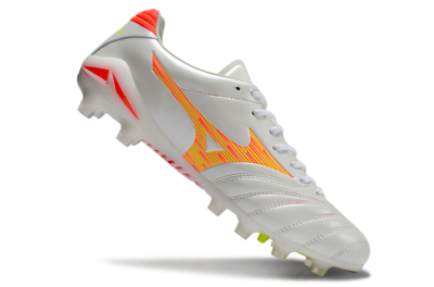 Men's Mizuno Morelia Neo 4 FG Football Boots - White/Red/Yellow