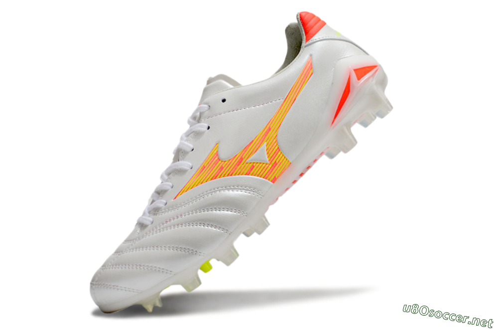 Men's Mizuno Morelia Neo 4 FG Football Boots - White/Red/Yellow 5