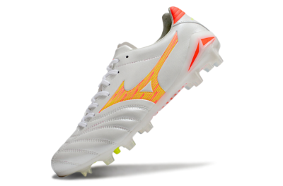Men's Mizuno Morelia Neo 4 FG Football Boots - White/Red/Yellow