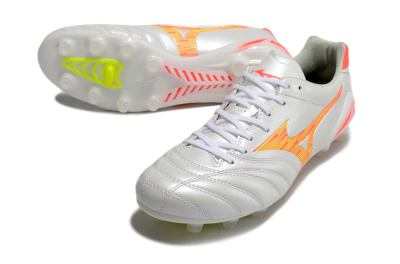 Men's Mizuno Morelia Neo 4 FG Football Boots - White/Red/Yellow
