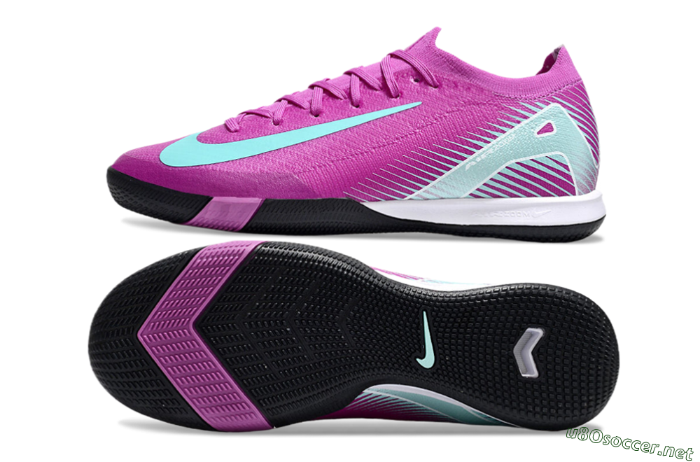Men's Nike Air Zoom Mercurial Vapor 16 Elite IC Football Shoes - Purple/Jade/White 1