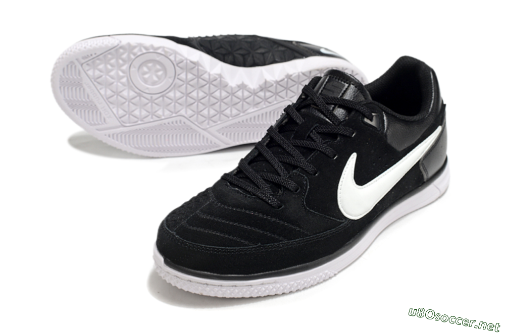 Men's Nike Street Gato IC Football Shoes - Black/White 3