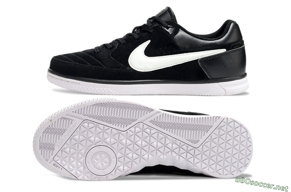 Men's Nike Street Gato IC Football Shoes - Black/White 1