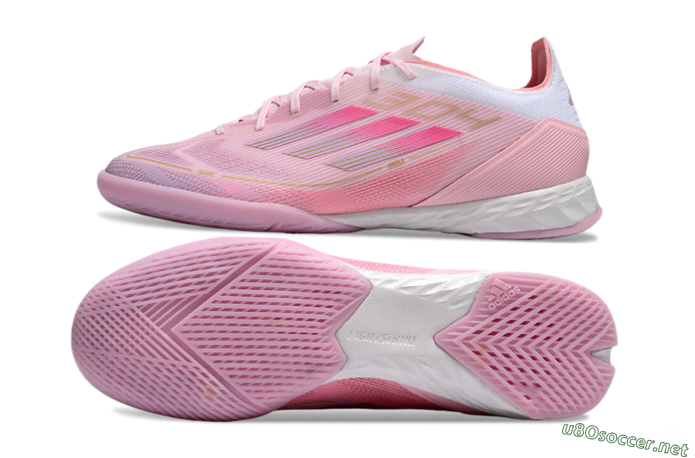 Men's Adidas F50 Pro IC Football Shoes - Pink/Gold/White 1