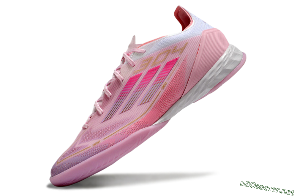 Men's Adidas F50 Pro IC Football Shoes - Pink/Gold/White 5