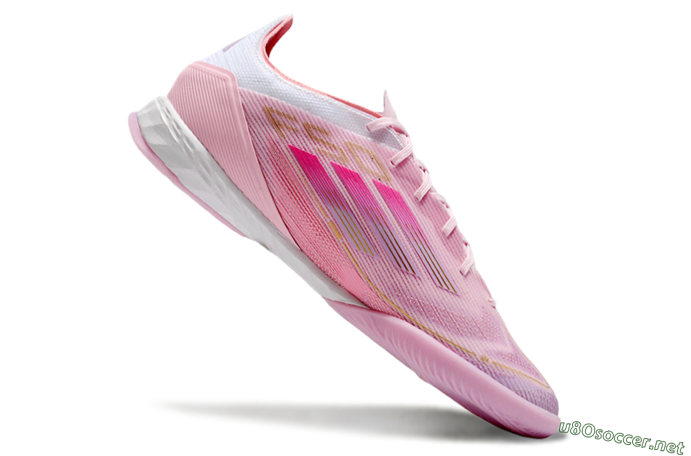 Men's Adidas F50 Pro IC Football Shoes - Pink/Gold/White 4