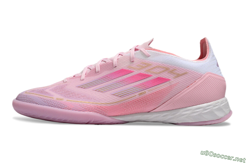 Men's Adidas F50 Pro IC Football Shoes - Pink/Gold/White 0