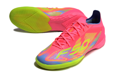 Men's Adidas F50 Pro IC Football Shoes - Pink/Yellow/Blue