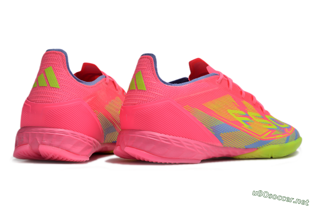 Men's Adidas F50 Pro IC Football Shoes - Pink/Yellow/Blue 6