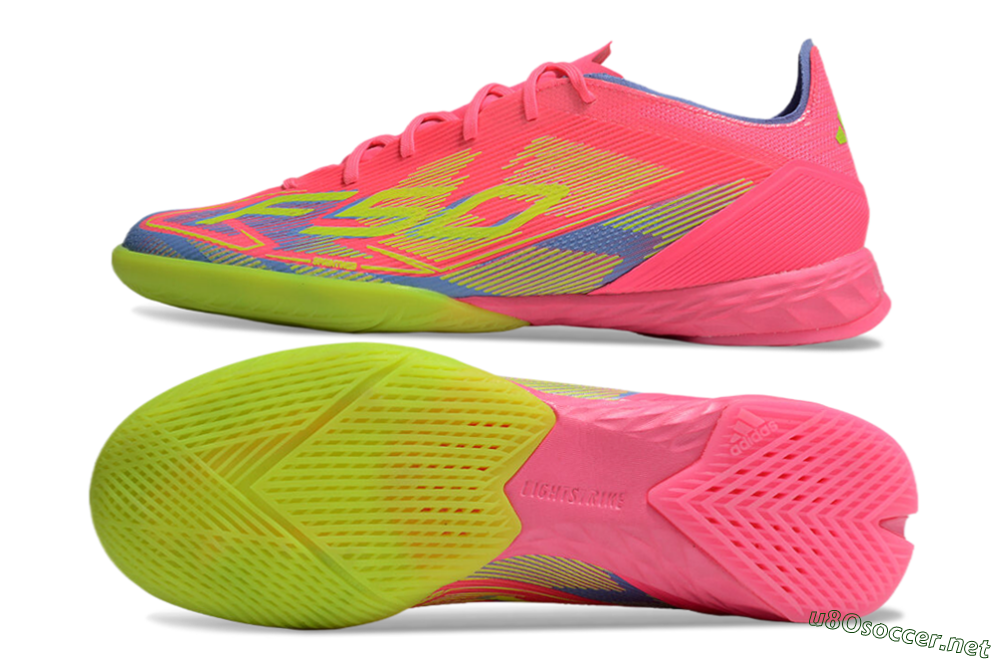 Men's Adidas F50 Pro IC Football Shoes - Pink/Yellow/Blue 1