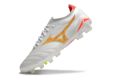 Men's Mizuno Morelia Neo 4 FG Football Boots - White/Red/Yellow