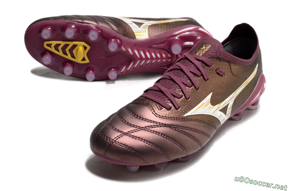 Men's Mizuno Morelia Neo 4 FG Football Boots - Red/White/Gold 3