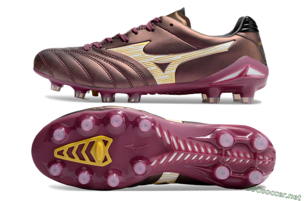 Men's Mizuno Morelia Neo 4 FG Football Boots - Red/White/Gold 1