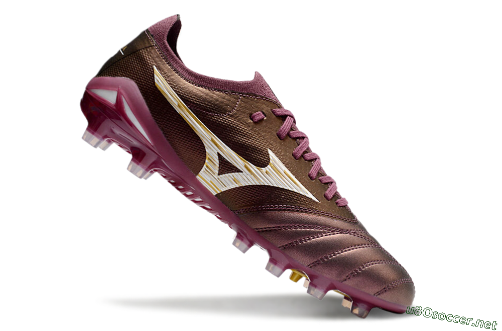Men's Mizuno Morelia Neo 4 FG Football Boots - Red/White/Gold 4