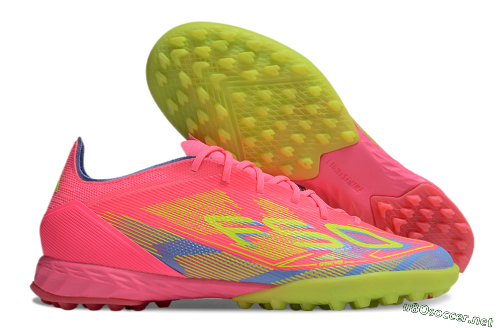 Men's Adidas F50 Pro TF Football Shoes - Pink/Blue/Yellow 2