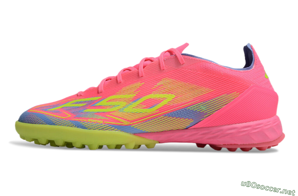 Men's Adidas F50 Pro TF Football Shoes - Pink/Blue/Yellow 0