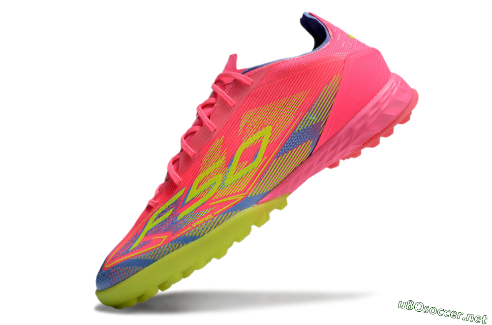Men's Adidas F50 Pro TF Football Shoes - Pink/Blue/Yellow 5