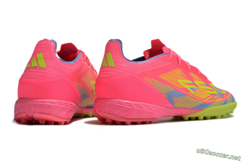 Men's Adidas F50 Pro TF Football Shoes - Pink/Blue/Yellow 6